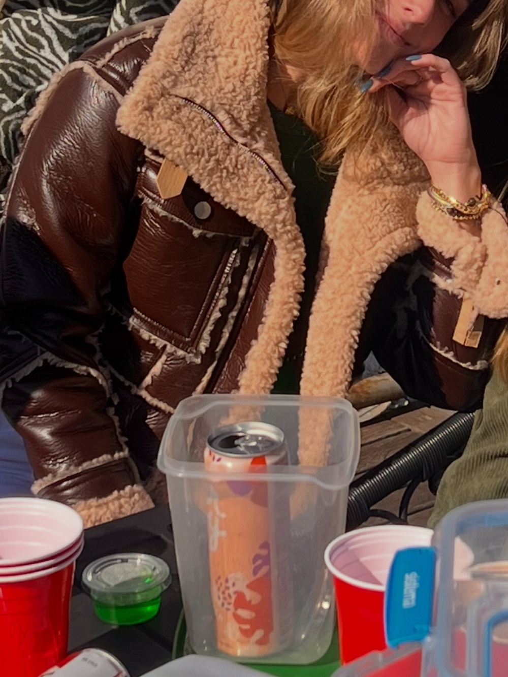 Women’s Brown Sherpa-Lined Faux Leather Jacket